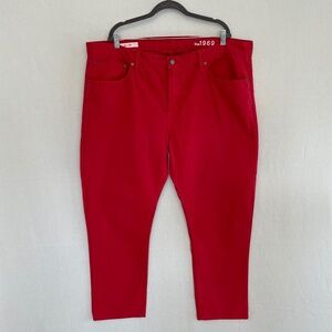 GAP 1969 Women's Size 44x32 Red Slim Fit 100% Cotton 5 Pocket Jeans